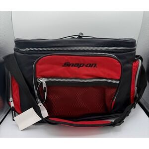 Snap-On Tools Black/Red Zippered Insulated Cooler w/ Pockets NEW